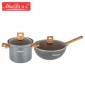 健康**卖饭石三件套时尚套装锅可煎炒蒸煮电炉燃气通用厂家